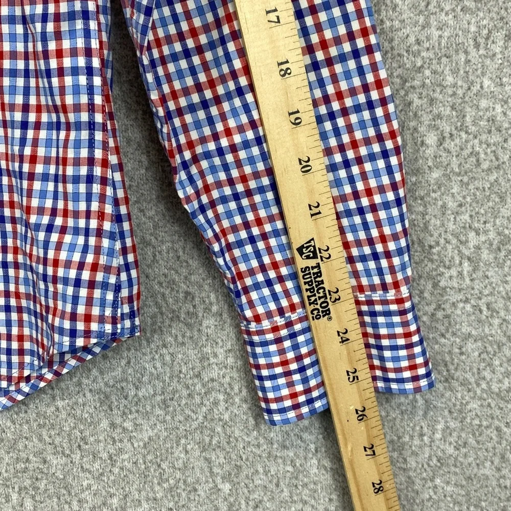 Banana Republic Grant fit gingham plaid button down shirt mens S oxford preppy